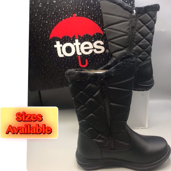 Totes Women’s Waterproof Snow/rain Mid calf Boots - Picture 3 of 8